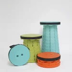 접이식 아코디언 간이 자바라 무지개 놀이동산 의자 스툴 폴딩의자 - 이미지 4