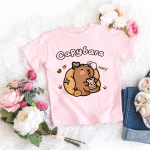 Kawaii Capybara Tshirt 어린이 어린이 티셔츠 capibara 만화 의류 키즈 소녀 소년 Capybaras T 셔츠 아기 캐주얼 탑 의류