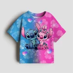 여아 의류 스티치 디즈니 아동복 남아 티셔츠 반팔 유아용 블루 핑크 아기 여름옷 귀여운 선물 - 이미지 6