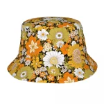 다채로운 Boho 꽃 밝은 꽃 인쇄 남여 면화 양동이 모자 해변 여행을위한 조정 가능한 야외 태양 모자
