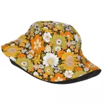 다채로운 Boho 꽃 밝은 꽃 인쇄 남여 면화 양동이 모자 해변 여행을위한 조정 가능한 야외 태양 모자 - 이미지 2