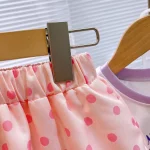 Sanrio Kuromi 어린이 야외 사진 정장 카와이 티셔츠 + 반바지 운동복 여름 소녀 잠옷 어린이 날 선물 - 이미지 6