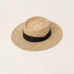 새로운 봄 여름 플랫 탑 큰 처마 보물 잔디 패션 태양 모자 야외 여행 선 스크린 비치 플랫 탑 잔디 모자 도매 - 이미지 3