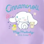 산리오 여름 아기 여자아이 옷 세트 키즈 여아 시나모롤 2피스 의상 아동 반팔 티셔츠 상의 및 반바지 세트 - 이미지 4