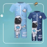 어린이 만화 우주 비행사 원피스 수영복, 반팔 수영복, 빅 보이, 전문 핫 용수철 목욕 세트, 신제품