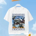 Tralalero Tralala 어린이 티셔츠 Tungtung Sahur Brainrot Anime Tees 소년 소녀 여름 짧은 소매 코튼 탑 아동복 선물 - 이미지 5