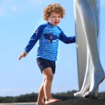 어린이 소년 수영복 멋진 인쇄 2 Pcs 태양 보호 여름 어린이 보드 반바지 어린이 소년 수영복 해변 서핑 잠수복 - 이미지 4