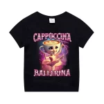 T 셔츠 이탈리아 Brainrot Tralalero Tralala 동물 어린이 티셔츠 반팔 탑 어린이 재미 있은 Meme 귀여운 티 여름 의류