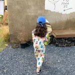 여름용 멋진 유아 소녀 세트, 민소매 조끼, 9 부 바지, 느슨한 꽃 세트, 어린이 상의, 티 의상, 1-8 세 - 이미지 5