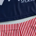 여름 수영복 비키니 세트, 귀여운 상어 프린트, 반팔 래시가드, 수영 상의, 반바지, 태양 모자, 비치웨어, 아기 소년 세트, 3 개 - 이미지 5