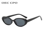 새로운 작은 프레임 타원형 선글라스 여성 남성 패션 여러 가지 빛깔의 음영 UV400 태양 안경 여성 브랜드 디자이너 그라디언트 안경 - 이미지 2