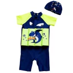 부력 수영복 원피스 정장 2-7 년 어린이 짧은 소매 부동 수영복 아이 만화 수영복 수영복 - 이미지 3