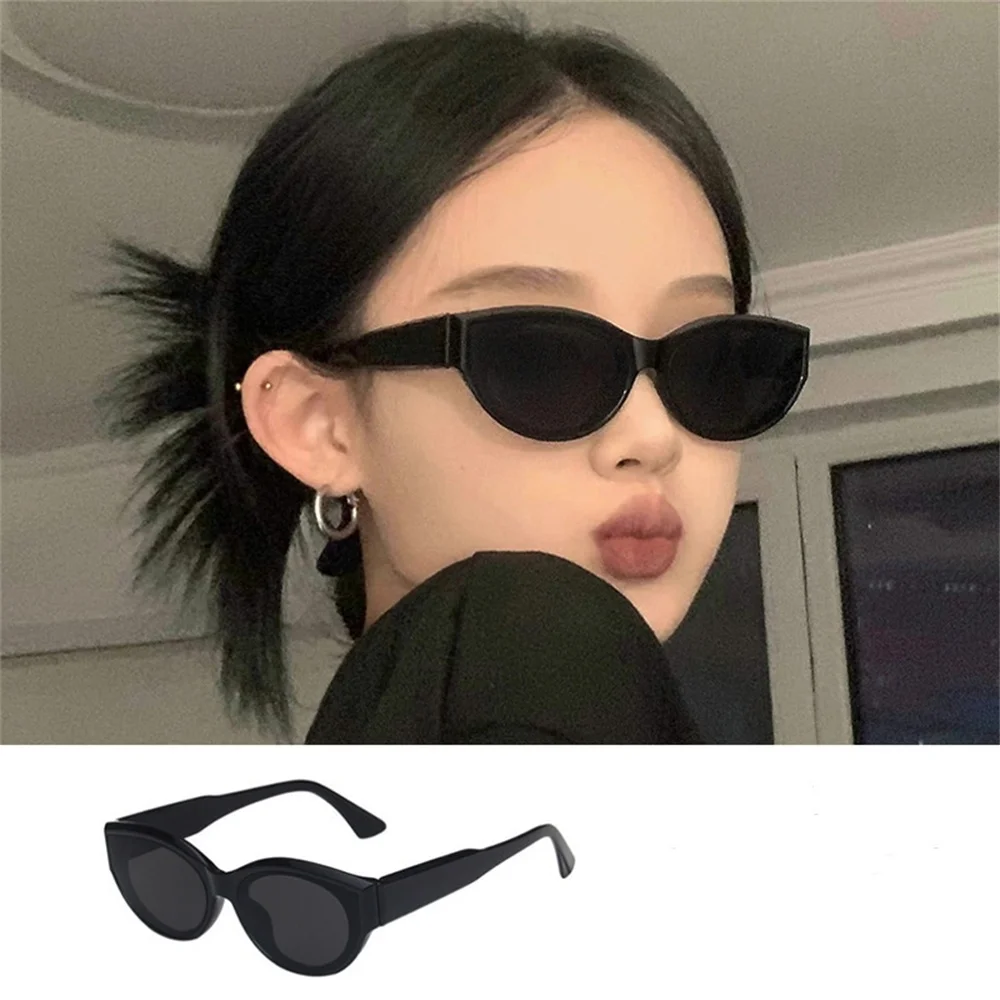 kf-S2dcc9b31c9d446b794bb4d6343f73a72u 하이 엔드 트렌드 자외선 방지 선글라스 빈티지 고양이 눈 작은 프레임 선글라스 남성 여성 태양 보호 및 운전 선글라스 - 이미지 1