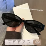 고급 패션 트렌드 UV 방지 편광 거리 사진 선글라스를 갖춘 여성용 맞춤형 타원형 고양이 눈 선글라스 - 이미지 6