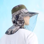 얼굴 그물 UV 보호 낚시 및 양봉 장비가있는 버그 방지 태양 모자 전체 범위 통기성 메쉬 여름 야외 모자 - 이미지 4