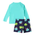 키즈 소년 두 조각 Beachwear 긴 소매 탑 반바지 세트 어린이 여름 수영복 빠른 건조 풀 UV 보호 수영복 - 이미지 4