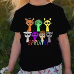 뜨거운 어린이 Sprunki T 셔츠 어린이 패션 캐주얼 만화 Incredibox 티셔츠 소년 o-넥 반팔 아기 소녀 여름 옷 - 이미지 4