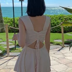 여성을위한 보수적 인 원피스 수영복 섹시 슬리밍 배꼽 커버 Ins Fairy Hot Spring 수영복 캐주얼 민소매 수영복