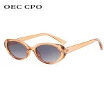 새로운 작은 프레임 타원형 선글라스 여성 남성 패션 여러 가지 빛깔의 음영 UV400 태양 안경 여성 브랜드 디자이너 그라디언트 안경 - 이미지 3