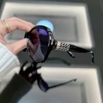 남녀공용 라운드 빈티지 선글라스, 브랜드 디자이너 미러 선글라스, 펑크 패션, 레트로 디자이너 - 이미지 5