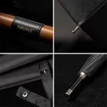 Parachase 우산 방풍 16 갈비, 대형 골프우산, 나무로 만든 긴 손잡이, 남녀 우산, 비즈니스 스타일, 지름 120cm - 이미지 6