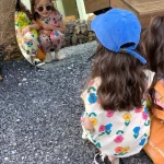 여름용 멋진 유아 소녀 세트, 민소매 조끼, 9 부 바지, 느슨한 꽃 세트, 어린이 상의, 티 의상, 1-8 세 - 이미지 6