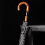 Parachase 우산 방풍 16 갈비, 대형 골프우산, 나무로 만든 긴 손잡이, 남녀 우산, 비즈니스 스타일, 지름 120cm - 이미지 2