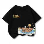 NASA Kapibala 티셔츠 반팔 어린이 여름 100% 코튼 새 소년 반팔 소녀 스타일 탑 - 이미지 2