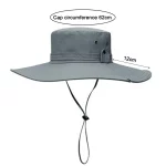 어부 모자 와이드 브림 솔리드 컬러 레이스 업 디자인 남성 여성 야외 모자 다목적 태양 보호 분지 모자 - 이미지 6
