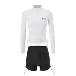 여성용 투피스 운동복 수영복 긴 소매 열 자외선 차단제 슬리밍 은폐 수영 온천 슈트 피트니스 레저 - 이미지 2