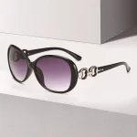 여성용 오버사이즈 타원형 선글라스, 럭셔리 브랜드 패션 선글라스, 여름 야외 레저 직사각형 안경, UV400 - 이미지 3