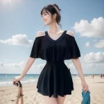 새로운 2024 원피스 수영복 여성의 하이 엔드 센세이션 스커트 스타일 열 봄 입욕 슬리밍 유행 동화 - 이미지 3