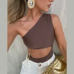 원숄더 2025 섹시한 여성 원피스 수영복, 여성 비키니, 하이웨이스트 모노키니, 수영 세트, 목욕 세트 비치웨어 - 이미지 4