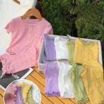 여자 여름 반팔 티셔츠 새로운 아기 스위트 탑 여름 반팔 얇은 통기성 아기 티셔츠 여자 옷 - 이미지 2