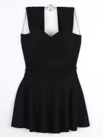 여성을위한 보수적 인 원피스 수영복 섹시 슬리밍 배꼽 커버 Ins Fairy Hot Spring 수영복 캐주얼 민소매 수영복 - 이미지 3