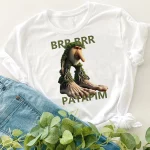 이탈리아 Brainrot 동물 어린이 티셔츠 Tralalero Tralala 재미 있은 상어 반팔 탑 어린이 재미 있은 Meme 귀여운 티 여름 의류 - 이미지 4