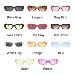 빈티지 블랙 스퀘어 선글라스 여성 럭셔리 브랜드 작은 직사각형 태양 안경 여성 그라디언트 클리어 미러 Oculos De Sol - 이미지 4