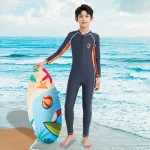 앞 지퍼 원피스 수영복, 빠른 건조 플러스 사이즈, 10 대 비치웨어, 남아용 수영복 - 이미지 5