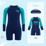 아동용 긴 소매 자외선 차단 원피스 수영복, 남아용 편안한 착용감, 학생 수영 기어, 여름 신상