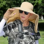 자외선 차단제 낚시 모자 모기 구충제 통기성 하이킹 태양 모자 얼굴 덮음 분리형 자외선 방지 목도리 모자 빠른 건조 - 이미지 4