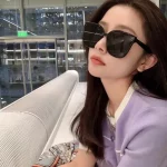 2PCS 한국어 버전 선글라스 남자 여자 패션 선글라스 선 스크린 선글라스 큰 얼굴 슬림 봐 안티 자외선 선글라스 - 이미지 4