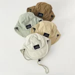 이중 챙이 있는 소년용 여름 모자, 아기 속건성 오리 부리 모자, 넥 스트랩 조절기가 있는 경량 태양 버킷 모자 - 이미지 6