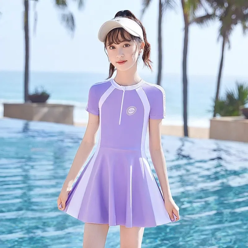 kf-Sde5141578b34471da02b58e5637bd37cN 여성용 원피스 트레이닝 세트, 여아용 스몰 미디엄 라지 어린이 수영복, 2024 여름 신상 - 이미지 1