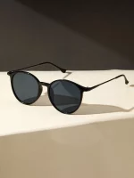 1PC 패션 라운드 금속 플라스틱 프레임 여성 선글라스 남성용 일상 생활 음영 안경 액세서리.