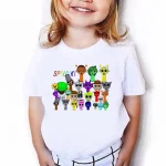뜨거운 어린이 Sprunki T 셔츠 어린이 패션 캐주얼 만화 Incredibox 티셔츠 소년 o-넥 반팔 아기 소녀 여름 옷 - 이미지 6