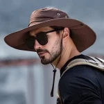 새로운 태양 보호 낚시 모자 여름 통기성 메쉬 캠핑 하이킹 모자 안티 자외선 태양 모자 등산 모자 남자 파나마 모자 - 이미지 5