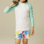 부드러운 프린트 수영 세트, 수영 서핑 수영복 세트, 상의 및 바지, 통기성 훈련 비치웨어, 어린이 소년, 여름 - 이미지 3