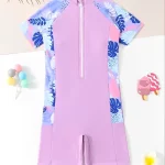 2025 인쇄 된 여자 수영복 원피스 핑크 키즈 수영복 여성 어린이 Bathers 수영복 수영복 여름 Beachwear