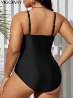 비고자니 2025 여성 패치워크 플러스 사이즈 수영복 스트랩 푸쉬업 큰 사이즈 원피스 수영복 브라질리언 비치 통통한 여성 수영복 - 이미지 5