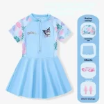 Kulomi 여성용 아동 수영복 2024 새로운 스타일 원피스 태양 보호 수영복 소녀 유아 수영복 - 이미지 3